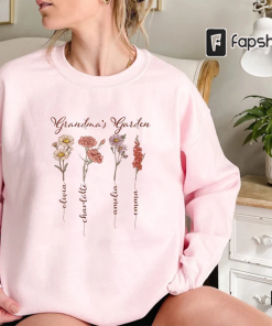 Grandma’s Garden Sweatshirt, Personalized Birthflower Sweater, Family…