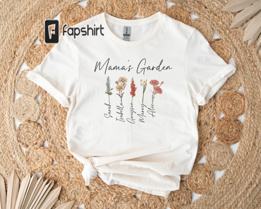 Mama’s Garden Shirt, Mother Day Gift, Birth Month Flower Shirt, Mom’s Flowers Garden Sweater, Custom Mom Shirt, Custom Flower Shirt