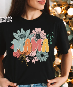 Retro Floral Mama T-shirt, Mom Shirt for…