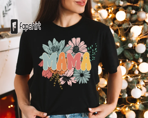 Retro Floral Mama T-shirt, Mom Shirt for Mom for Mother’s Day, Mama T-shirt, Shirt for Mom for Mother’s Day, Mama T-Shirt