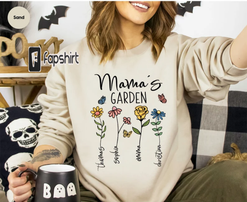 Custom Mothers Day Shirt, Personalized Mom Gift, Mothers Day Gift, Mama’s Garden T-Shirt, Customized Mom Tee, Mother Gift, Gift from Son