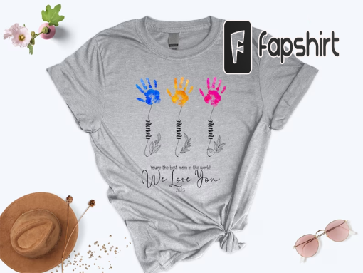 Hand Print For Mothers Day Shirt, Personalized Mom Gift, Customized Mom Shirt, Flower Hand Print Gifts, Mothers Day Handprint Gifts