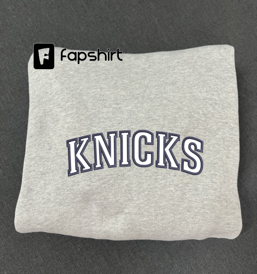 Knicks Applique Embroidered Sweatshirt, Embroidered Crewneck Sweatshirt Hoodie