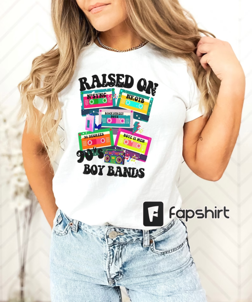 Raised On 90’s Boy Bands Cassette Tape Shirt| Country Music Shirt| Gift for Her| Womens Graphic Tshirts