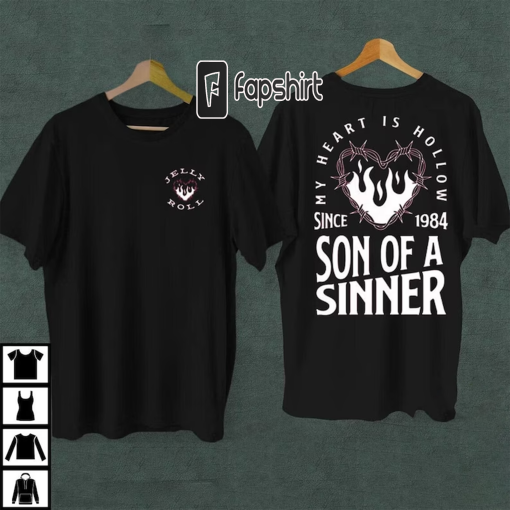 Son Of A Sinner Jelly Roll Vintage 2 side Shirt, Jelly Roll Backroad Baptism 2023 Tour Shirt