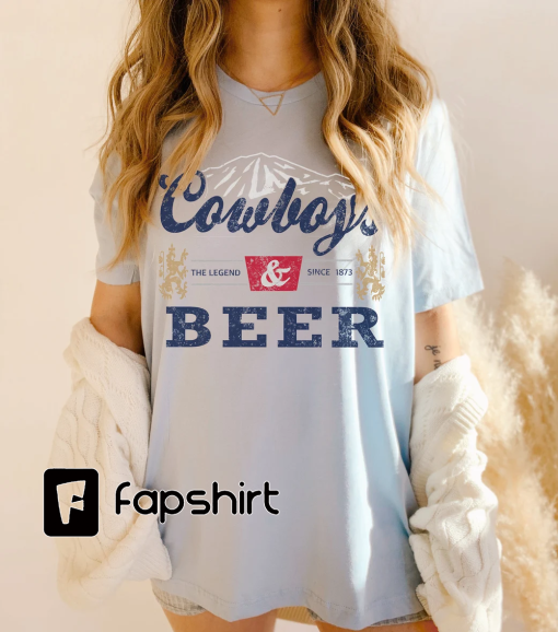 Cowboys And Beer Vintage Vibe Graphic Tee