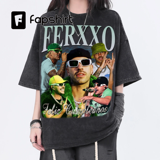 Feid Ferxxo Vintage Washed Shirt,Hiphop RnB Rapper Singer Homage Graphic Unisex T-Shirt, Bootleg Retro 90’s Fans Tee Gift