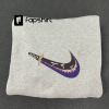 SWOOSH X KIMETSU NO YAIBA Embroidery Sweatshirt, Embroidered Crewneck Sweatshirt Hoodie