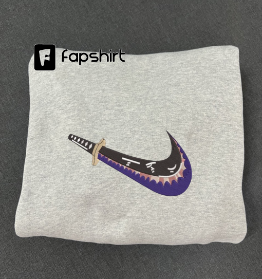 SWOOSH X SANDAI KITETSU Embroidery Sweatshirt, Embroidered Crewneck Sweatshirt Hoodie