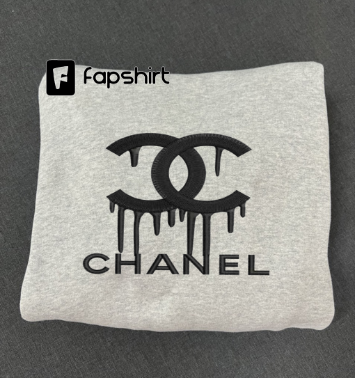 Chanel melt Embroidery Sweatshirt, Embroidered Crewneck Sweatshirt Hoodie