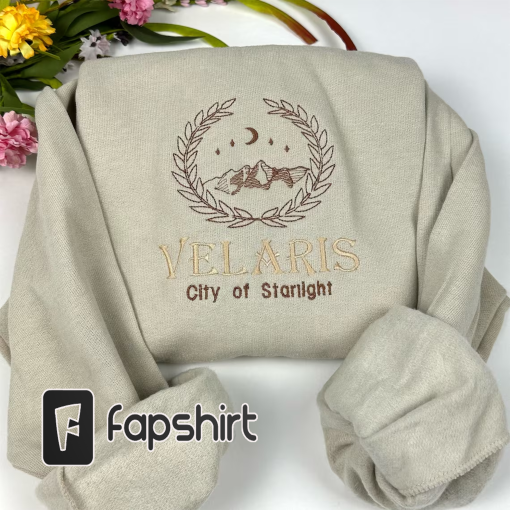 Embroidered Velaris Sweatshirt – Embroidered Crewneck Sweatshirt – City of Starlight