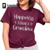 Womens Happiness Is Being Grandma Life – Flower Art-Grandma Tee T-Shirt