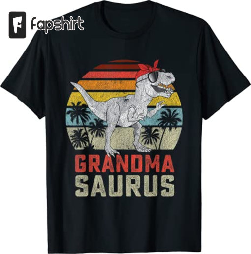 Grandmasaurus T Rex Dinosaur Grandma Saurus Family Matching T-Shirt