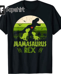 Vintage Retro 2 Kids Mamasaurus Dinosaur Lover…