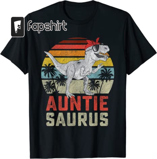 Auntiesaurus T Rex Dinosaur Auntie Saurus Family Matching T-Shirt