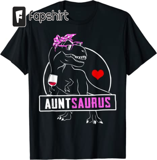 Funny Aunt Saurus Dinosaur T-Shirt Women Aunt Gift