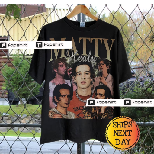 Matty Healy Vintage Washed T-Shirt,Pop Rock Band Homage Graphic Unisex Long Sleeve, Bootleg Retro 90’s Fans Hoodie Gift