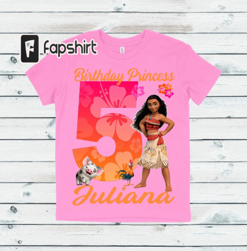 Moana Birthday Shirt with Matching Family Shirts Available – Girl’s Moana Birthday T-Shirt