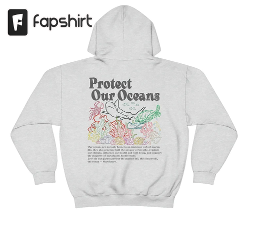 Protect Our Oceans Hoodie | Shark Hoodie | Save The Ocean | Respect The Locals Hoodie | Marine Biologist | Surfing Hoodie | Shark Lover Gift