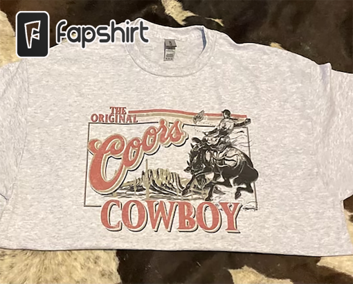 Original Coors Cowboy T-shirt, Beer shirt, Vintage Western Sweatshirt, Retro Cowboy shirt, Retro Coors Banquet Shirt, Coors sweatshir, Rodeo