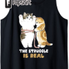 Cat Deadlift Shirt Powerlifting Kitty Tee, Weightlifting Cat Tank Top