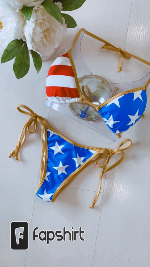 USA Flag String Bikini – Pads included – Cheeky or Regular coverage