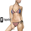 Texas Flag Triangle Bikini Top (multiple coverage options)