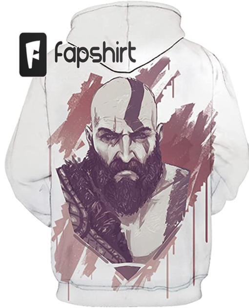 Men’s God Of War 3D Print Hoodies Casual Sweatshirts with Hooded,Novelty Soft Brushed Tops Pullover with Pocket