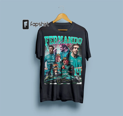 Fernando Alonso T Shirt, Aston Martin F1 Team 90s Vintage Bootleg Unisex Rap T-Shirt Grand Prix F1 Formula One