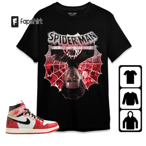 Jordan 1 Spiderman Across the Spider-Verse Unisex Shirt, Kid, Toddles Reverse Spiderman, Shirt To Match Sneaker