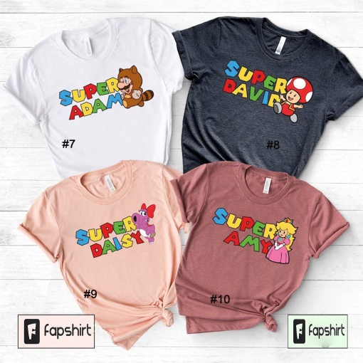 Custom Super Mario Shirt , Super dadio shirt, Father’s Day Shirt, Super Mommio Shirt, Super Aunt shirt, Matching family shirts, i596