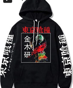 Hoodie Anime 3D Print Mens Pullover Black…