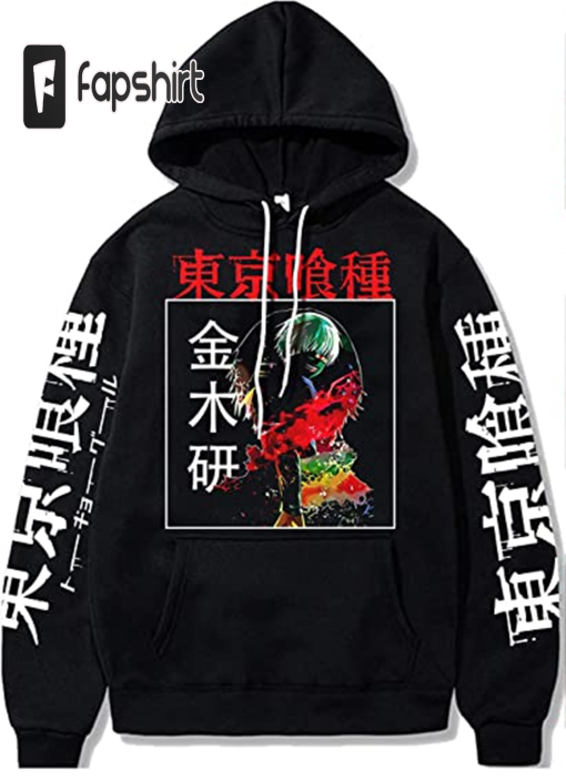 Tokyo Ghoul Hoodie Anime 3D Print Mens Pullover Black White Hooded Sweatshirt For Unisex