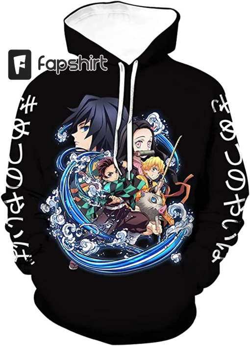 Unisex Slayer Hoodie-3D Printed Kimetsu no Yaiba Anime Hoodie Outerwear Jacket Pullovers Sweatshirt for Men and Women