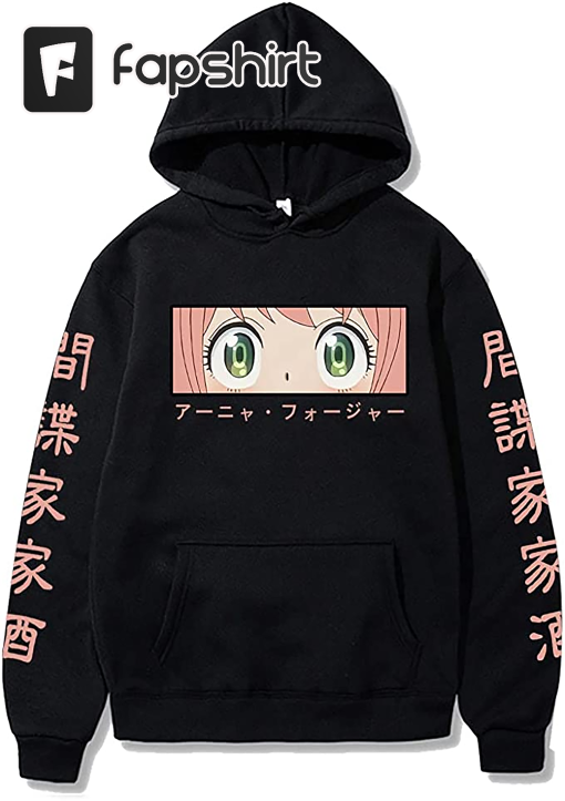 Harajuku Spy X Family Hoodie Anime Eyes Tops Hip Hop Long Sleeves Clothes Unisex