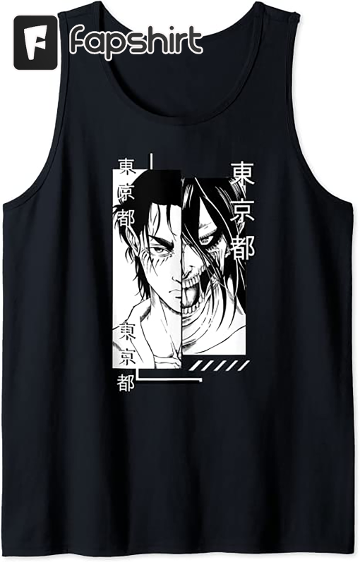 Anime Manga AOT Eren Fashion FanMade Style Otaku Top. Tank Top