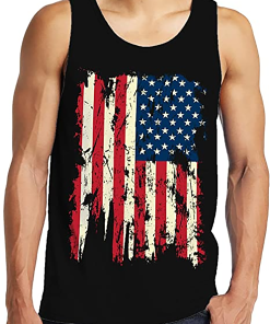 Vintage Distressed USA Flag Men’s Tank Top