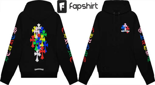 BLACK & MULTICOLOR ‘CROSS CEMETERY’ CHROME HEARTS HOODIE