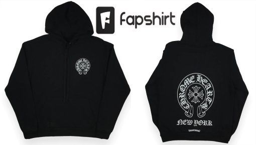 CHROME HEARTS BLACK NEW YORK HORSESHOE LOGO HOODIE