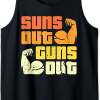 Sun’s Out Guns Out Tank – Mens Tank Top Beach Gifts for Guys Birthday, Funny Suns Workout T Shirt Graphic Tee