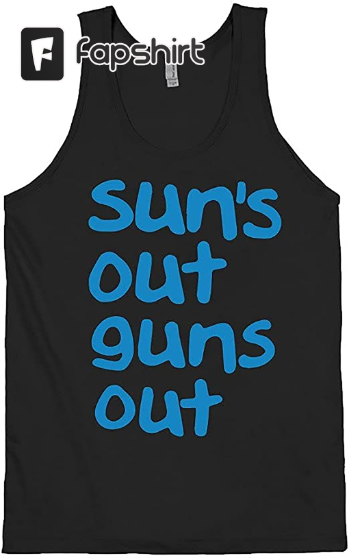 Sun’s Out Guns Out Tank – Mens Tank Top Beach Gifts for Guys Birthday, Funny Suns Workout T Shirt Graphic Tee