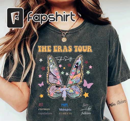 Comfort Color Retro TS The Eras Tour Butterfly Shirt, Eras Tour Shirt, Eras Tour 2023 Shirt, Eras Tour Merch Shirt