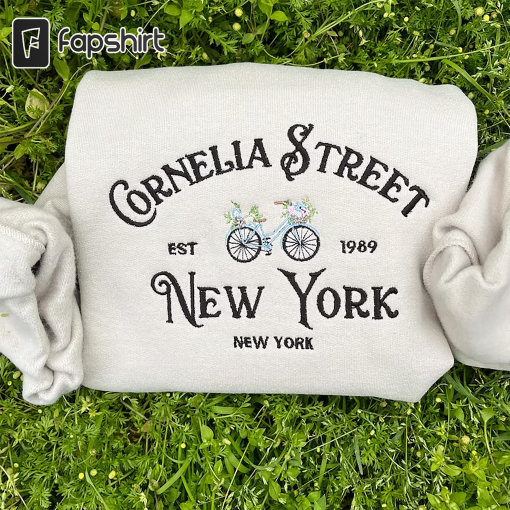 Cornelia Street New York Embroidered Crewneck Sweatshirt