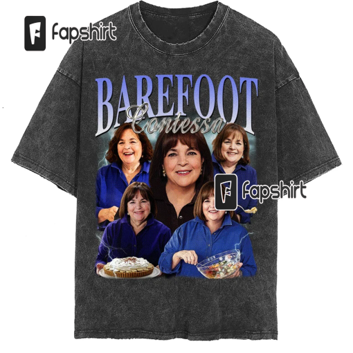 Barefoot Contessa Vintage Washed Shirt,Food Network Homage Graphic Unisex T-Shirt, Bootleg Retro 90’s Fans Tee Gift