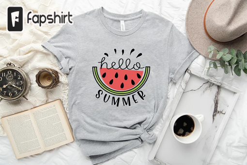 Hello Summer Watermelon T-shirt, Beach Shirt, Watermelon Shirt, Last Day Of School Shirt, Teacher Shirt, Teacher Off Duty Gift Shirt