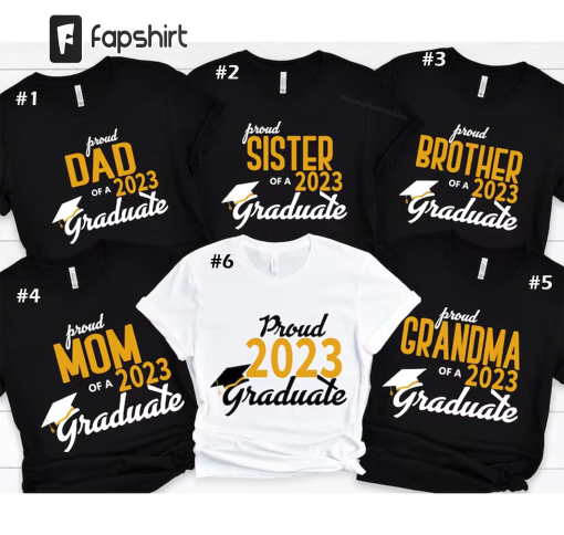 “Custom Family Graduation Shirts, Senior 2023 Family Matching T Shirt, Class of 2023 Family Graduation Shirts, High School Grad Crew Shirt “