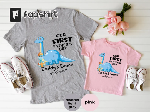 Our First Fathers Day Together Shirt, Personalized Matching Daddy And Me set, First fathers day Gift from Baby Son,