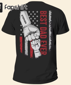 Personalized Dad Raised Fist Bump T-Shirt, Father’s…