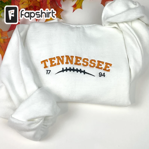 Embroidered Tennessee Sweatshirt Shirt College Crew Neck Vintage Aesthetic Crewneck Tennessee Vols