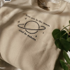 Love You To The Moon And To Saturn Embroidered Sweater, To The Moon and To Saturn Embroidered Sweatshirt, Seven Embroidered Sweatshirt